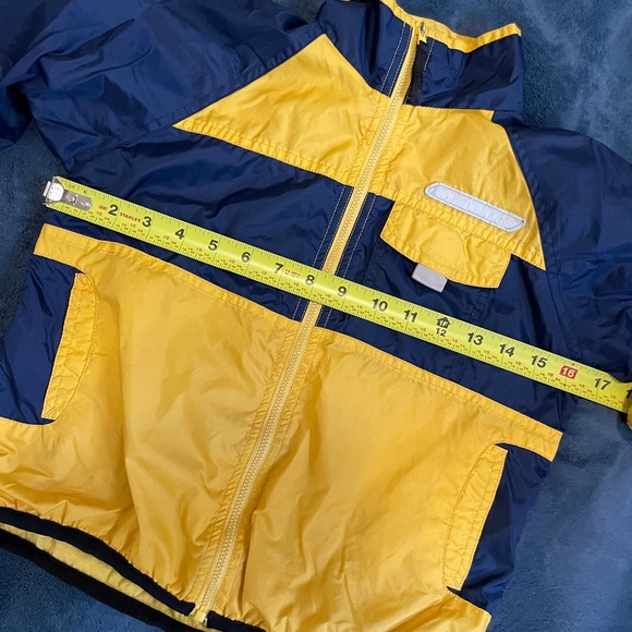 Reebok | Vintage Kids Windbreaker Jacket | Navy/Yellow Retro Track Style - Picture 3 of 6